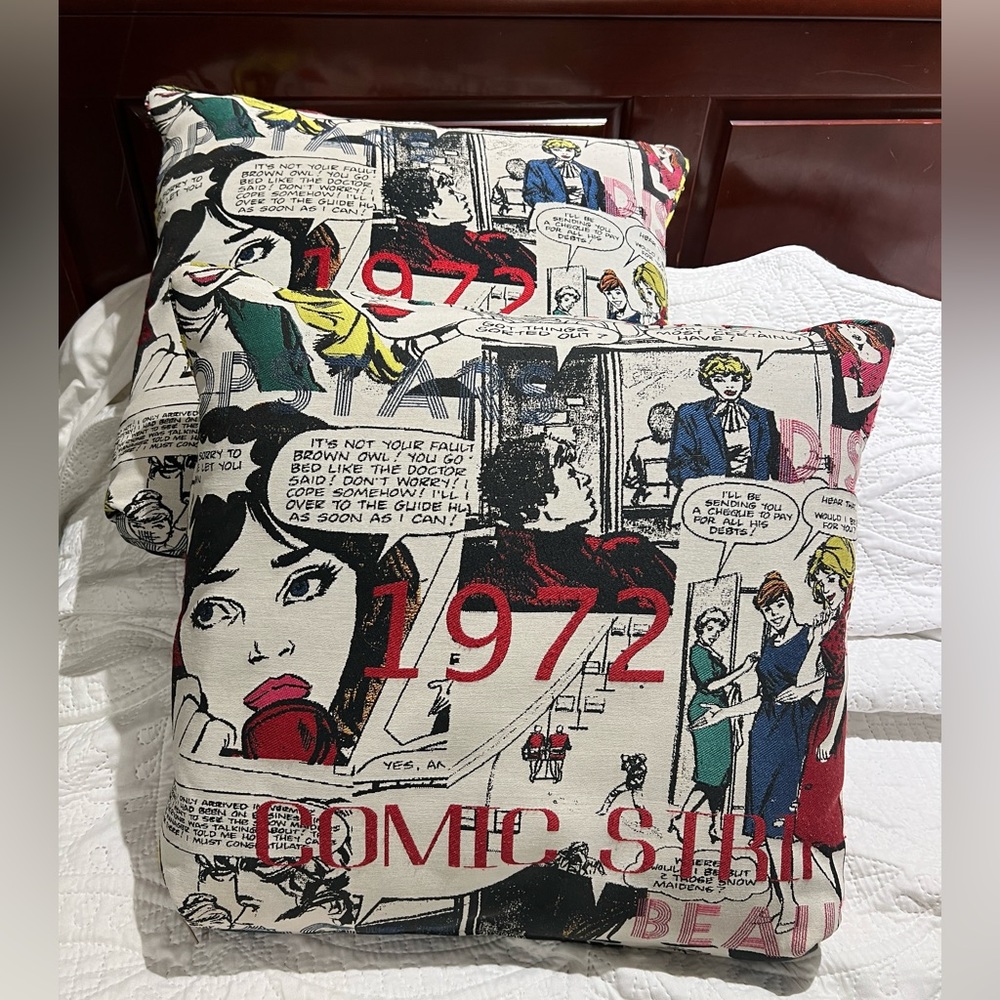 Comic Strip 1972 Pillow, like new